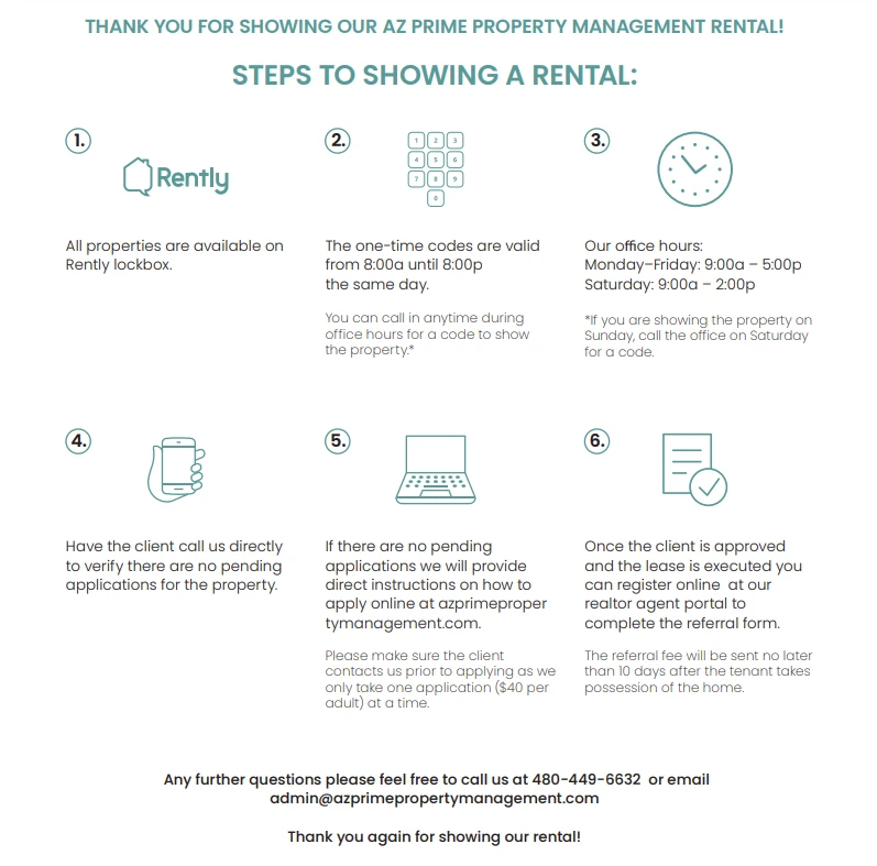 Rental Showing Steps